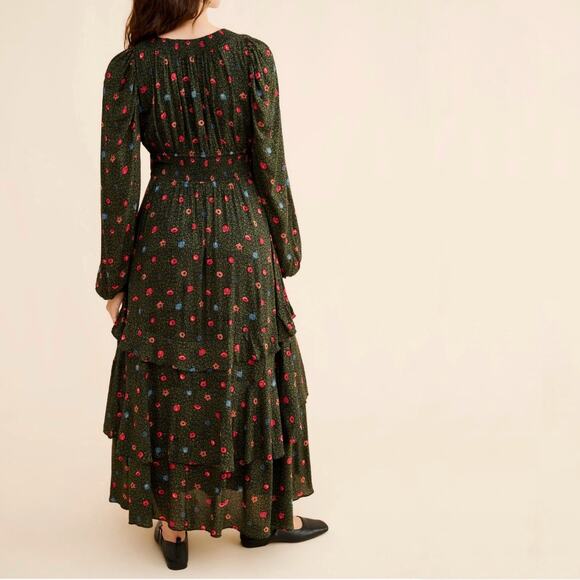 NEW Free People Tried & True Maxi Dress Women’s Small Black Floral Tiered $168 - Picture 3 of 8